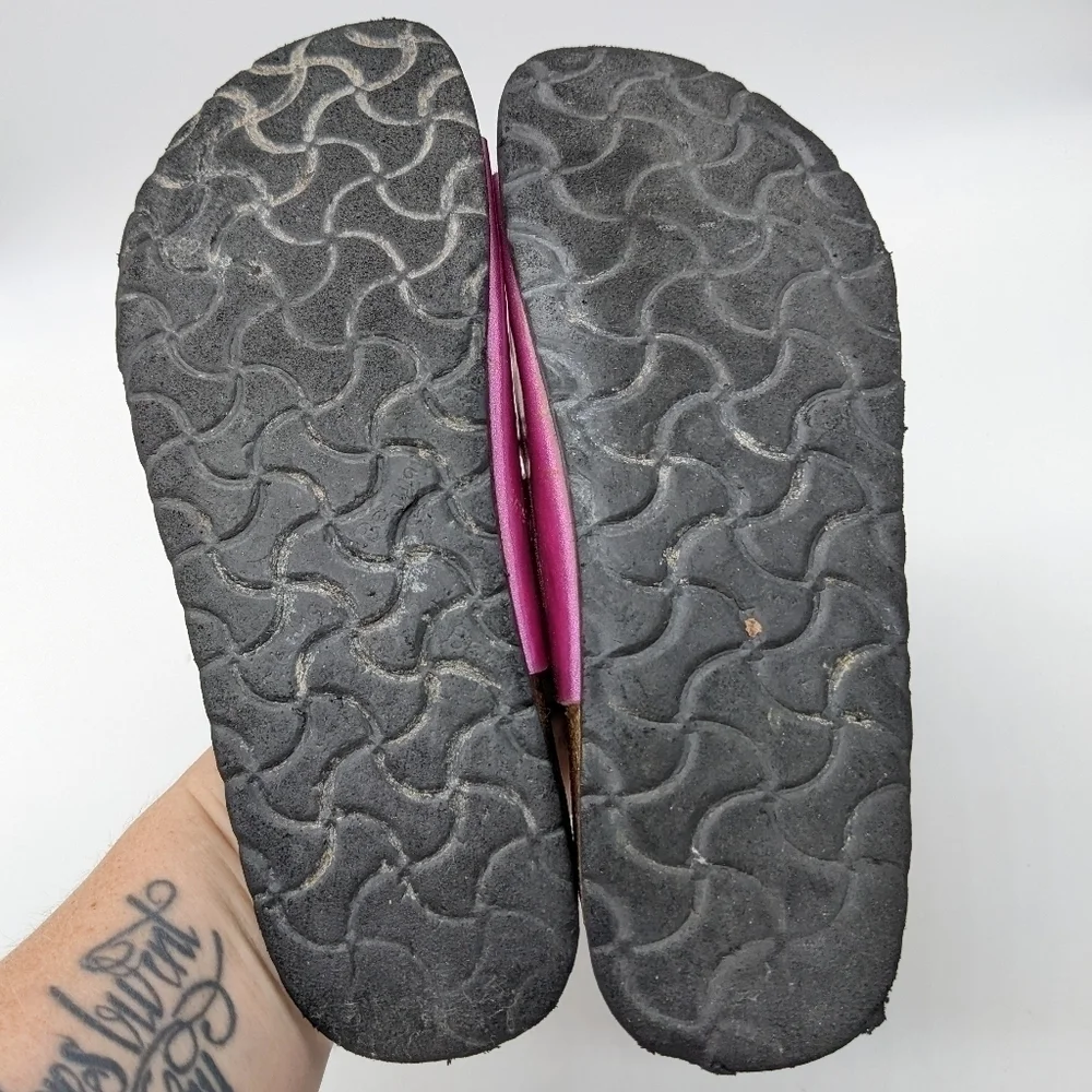 Betula by Birkenstock pink strappy leather slip on 36 5/5.5